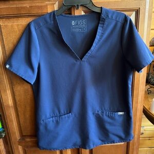 Figs Navy Technical Collection V-Neck Scrub Top